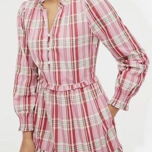 J. Crew Pink and Mint Plaid Button-Front Shirt
Pockets and zipper